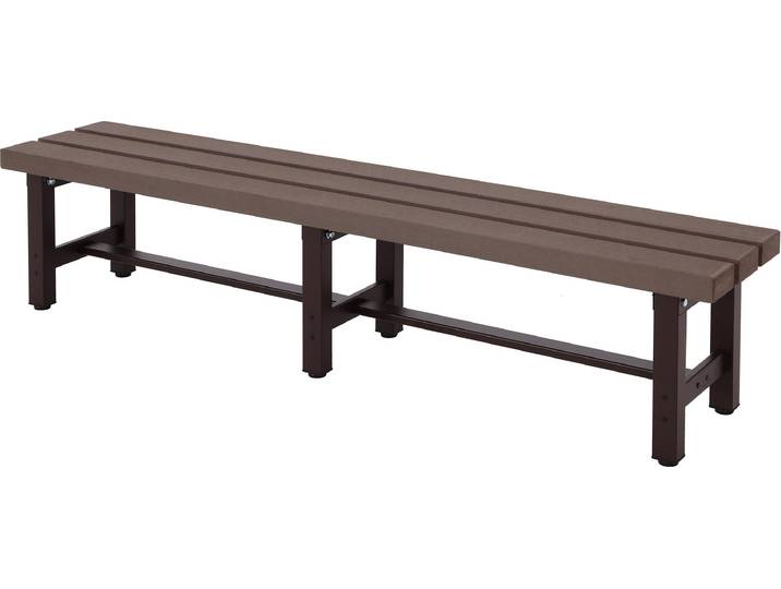 Alu Gartenbank HWC-K60, Bank Parkbank Sitzbank Balkonbank, wetterfest WPC 180cm, braun