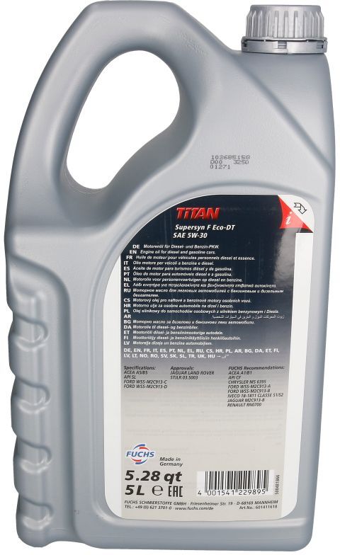 Fuchs Oil Motoröl FUCHS 602451675 TITAN Supersyn F ECODT5W30 5L