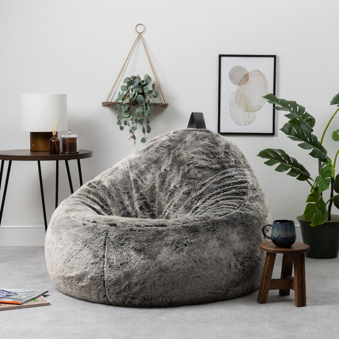 icon Cocoon Faux Fur Bean Bag Natural Bean Bag Chairs Grey