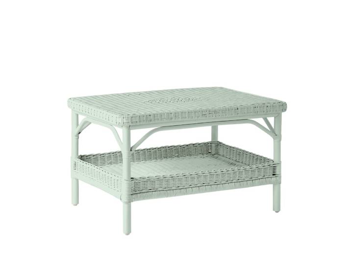 Table basse rectangulaire rotin laqué pistache