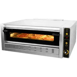 Professioneller Gas-Pizzaofen für 6 Pizzen Ø 30 cm. Pizzaofen für die Gastronomie mit Schamottstein für Restaurants und Pizzerien.