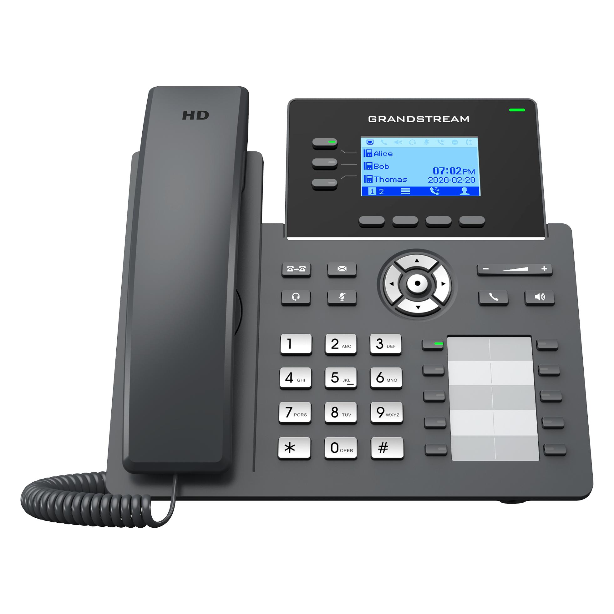 Grandstream GRP2604 - IP-Telefon - Schwarz - Kabelgebundenes Mobilteil - 3 Zeilen - 2000 Ein (GRP2604)