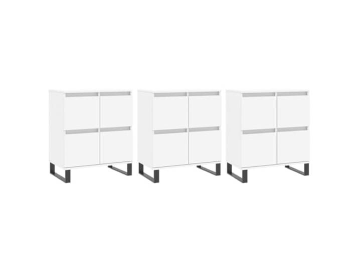 Fisinber Sideboard 3er Set Weiß Holzwerkstoff Anrichte Drei stilvolle Schränke bieten großzügigen Stauraum für Wohnzimmer oder Flur und werten jeden Raum elegant auf.