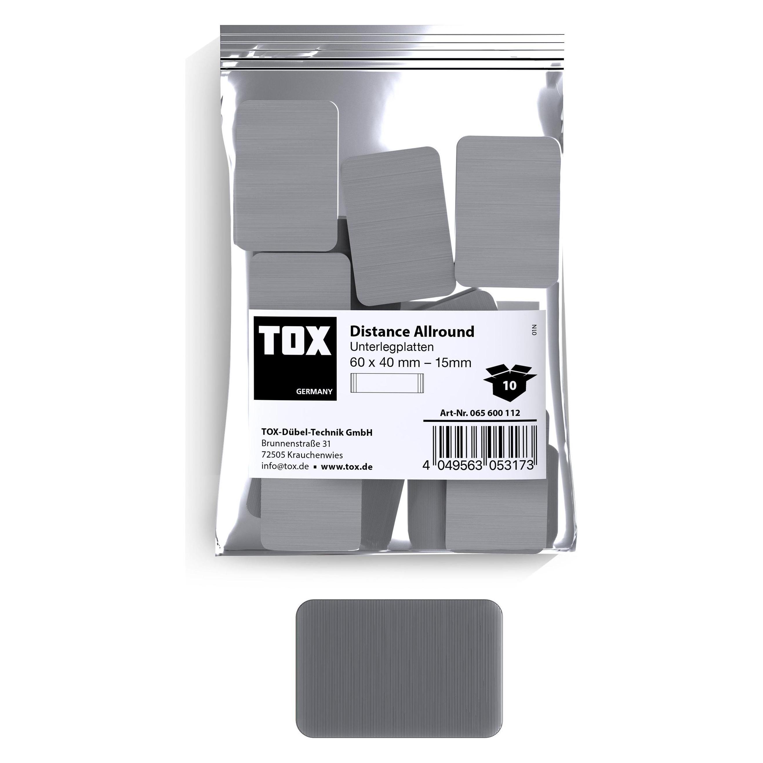 Tox Unterlegplatten 60x40 mm Distance Allround 15 mm (10 Stk.) (10 Stk.) (065600112)