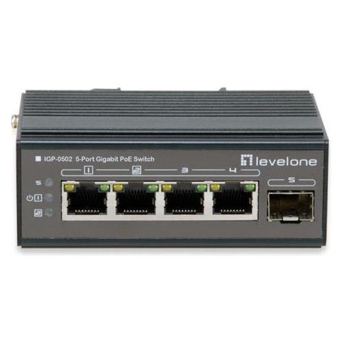 LevelOne Switch 5x GE IGP-0502 DIN-Rail,-40°C to 75°C PoE (5 Ports) (IGP-0502)