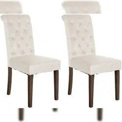 CLP 2er Set Esszimmerstühle Lisburn creme/Samt