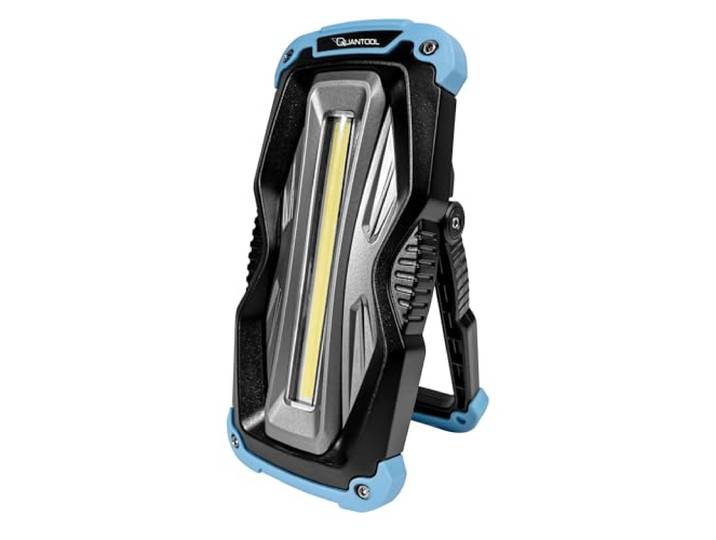 Quantool LED-Arbeitsleuchte 20 W - 3 Leuchtmodi, bis zu 10 Std. Leuchtdauer - magnetisch für freihändiges Arbeiten, mit verstellbarem Standfuß - für Werkstatt, Heimwerker, Baustelle - Q30665
