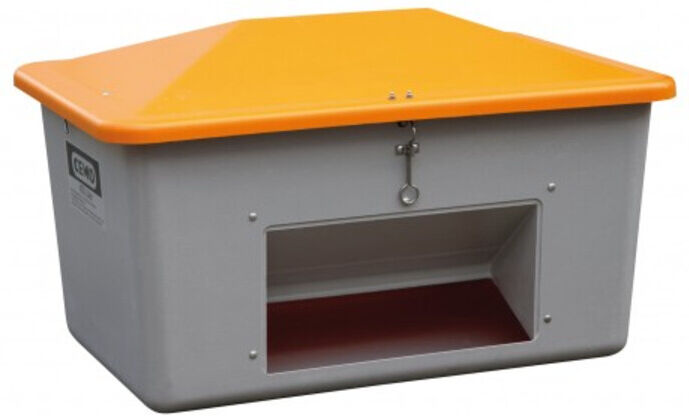 CEMO Streugutbox 1500 Liter mit Entnahme grau/orange (7438)