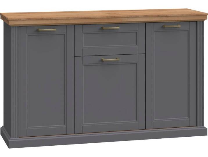 OTTO home Kombikommode Tara, im klassischen Landhausstil, FSC-zertifiziert, in 2 Größen (Soft-Close-Funktion, goldfarbene Metallgriffe, Innendekor Holzoptik), lackiert mit wasserbasiertem UV-Lack, unempfindlich und kratzfest