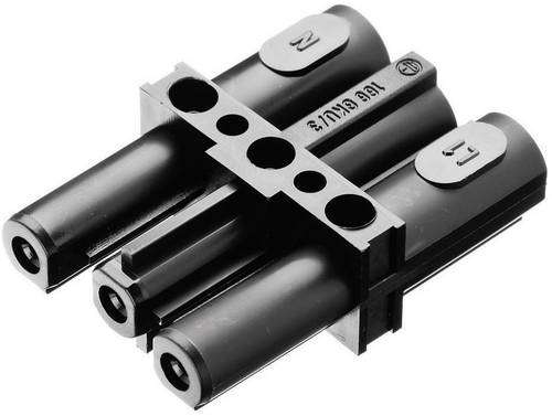 Adels-Contact AC 166 GKU/ 3 Netz-Zwischenkupplung Netz-Stecker - Netz-Buchse Gesamtpolzahl: 2 + PE Schwarz