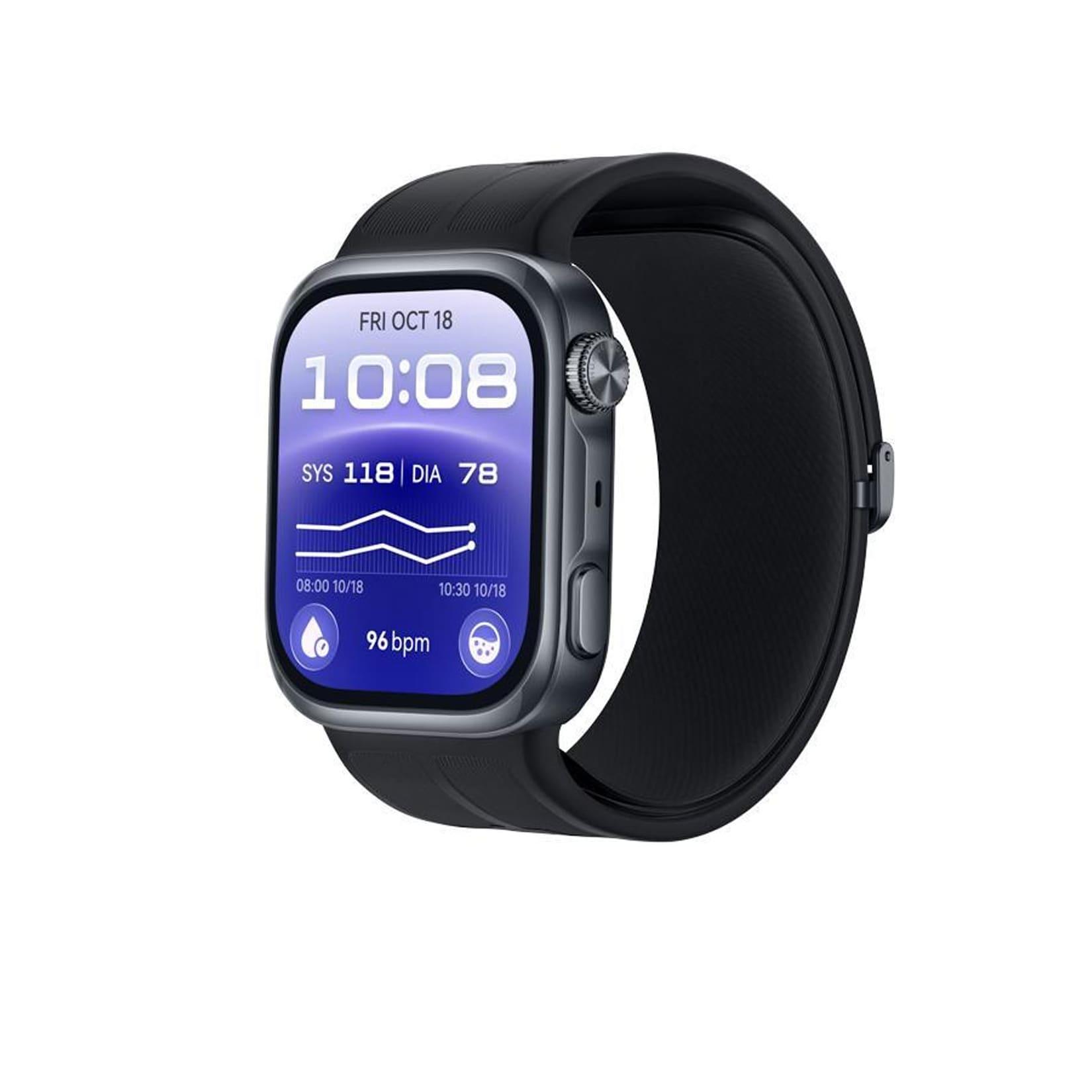Huawei Watch D3 Schwarzes Gehäuse aus Aluminiumlegierung mit schwarzem HNBR-Armband Smartwatch (Herzfrequenzmessung)
