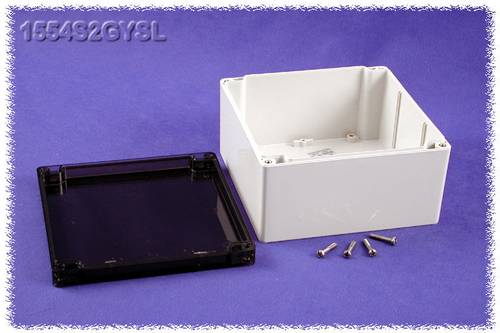 Hammond Electronics 1554S2GYSL Universal-Gehäuse 160 x 160 x 90 Polycarbonat Grau 1St.