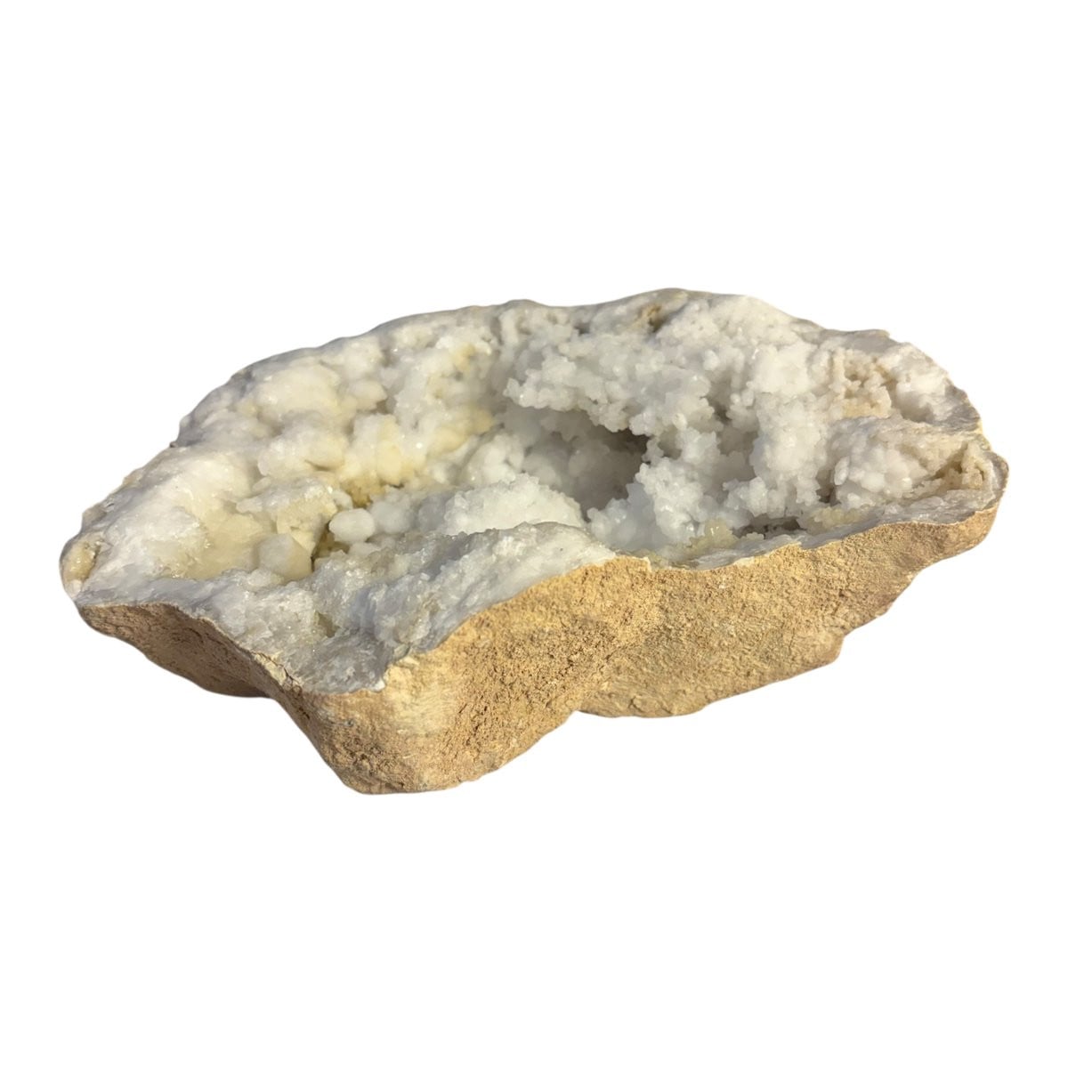 Grote bergkristal geode uit Marokko, 1,4 kg