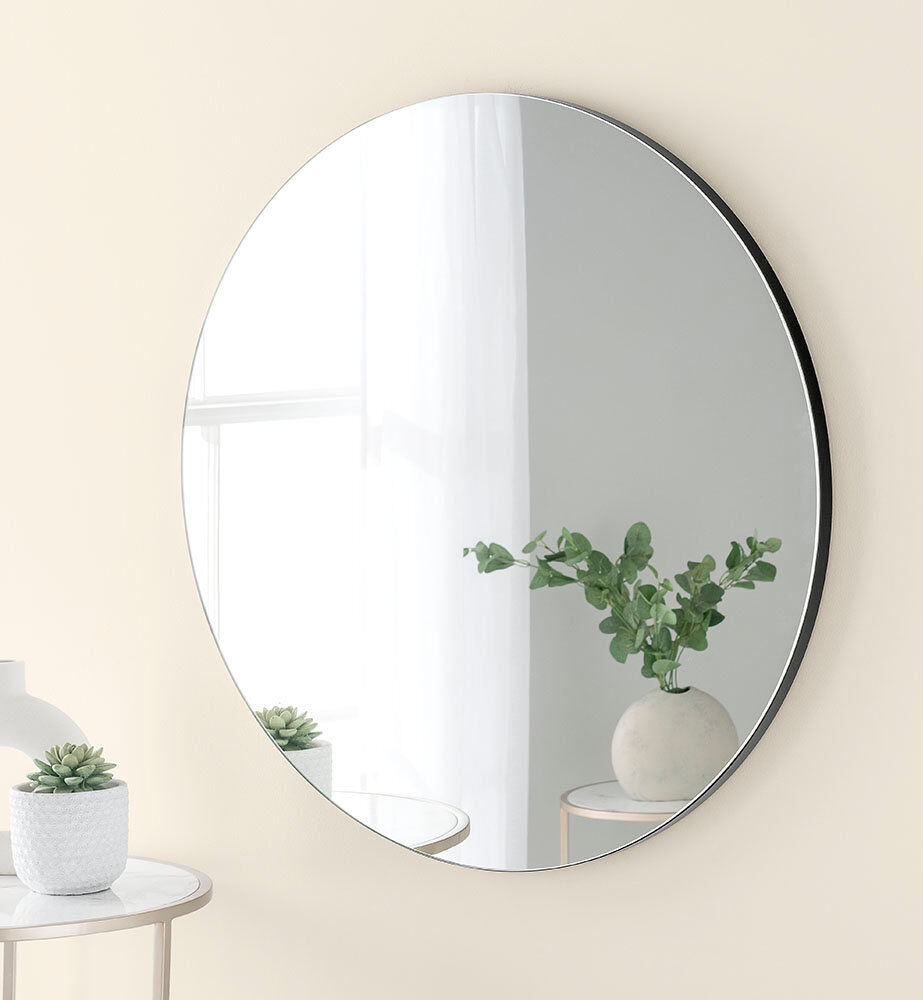 Latitude Run Ivoryanna Flat Mirror Black 70X70X2CM