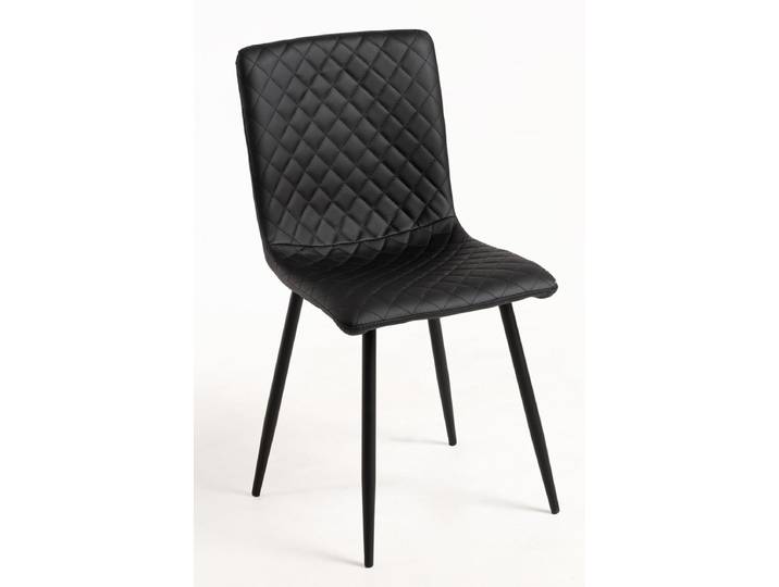 4er Set Rom Kunstleder Stühle - Schwarz