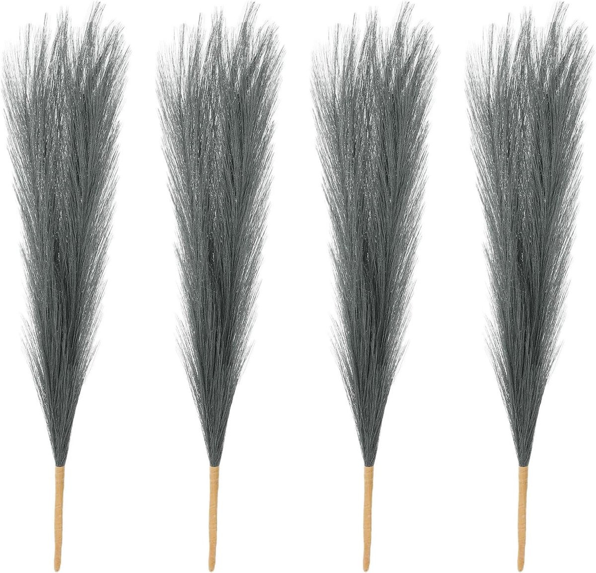 Set van 4 grote pluizige kunstmatige pampasgrassen voor decoratie