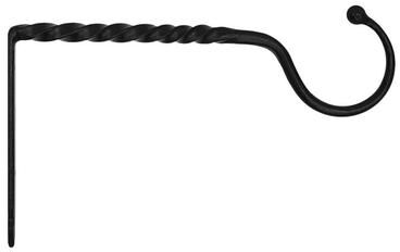 Achla Designs Wrought Iron Twisted Jumbo Bracket, Small, 14 Inch Wide, Black Powder Coat Finish