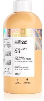 so!flow Medium Porosity Hair Emollient Oil óleo hidratante anti-frizz 150 ml. Medium Porosity Hair Emollient Oil