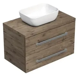 SAT Cube Way Badezimmerschrank ohne Waschbecken 80x53x46 cm Wellington Eiche matt CUBE46803DW45