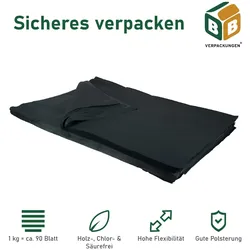 2 kg Packseide (50 x 75 cm) anthrazit einseitig glatt Premium-Qualität Seidenpapier Packseide Packpapier BB-Verpackungen