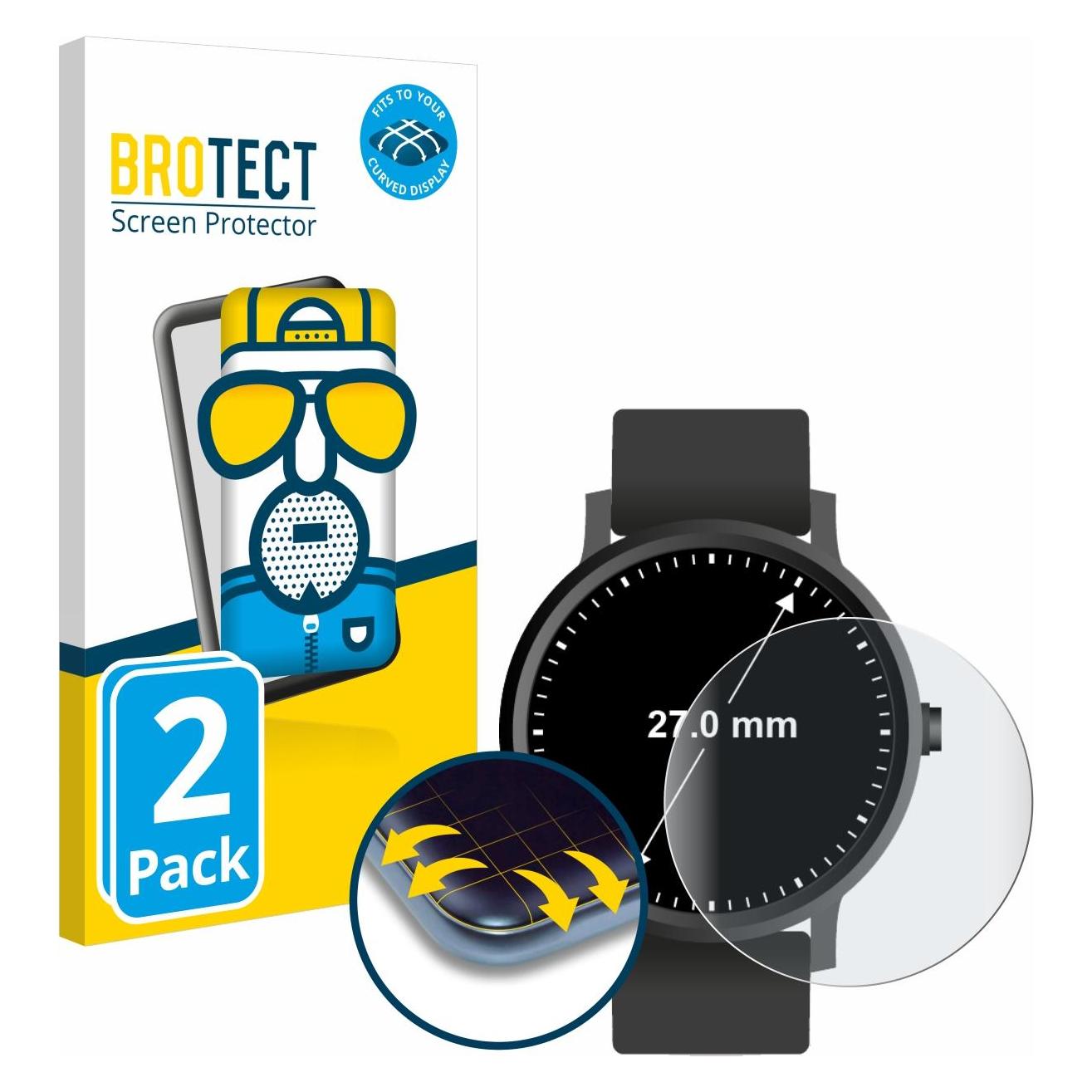 Brotect Fullscreen für Kreisrunde Displays (ø: 27 mm) Schutzfolie Displayschutz Folie Matt E (5634777)