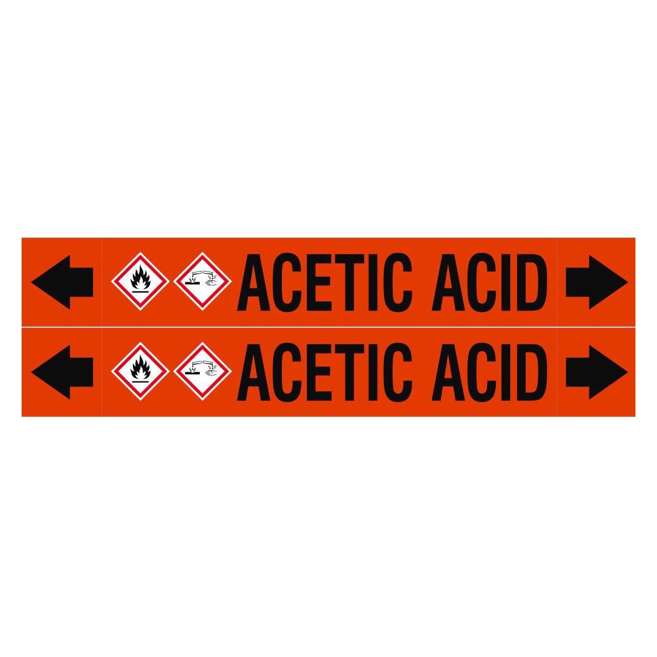 Brady ASME - Rohrmarkierer - Acetic Acid (ASMEPM-50X345MM-ACETIC ACID)