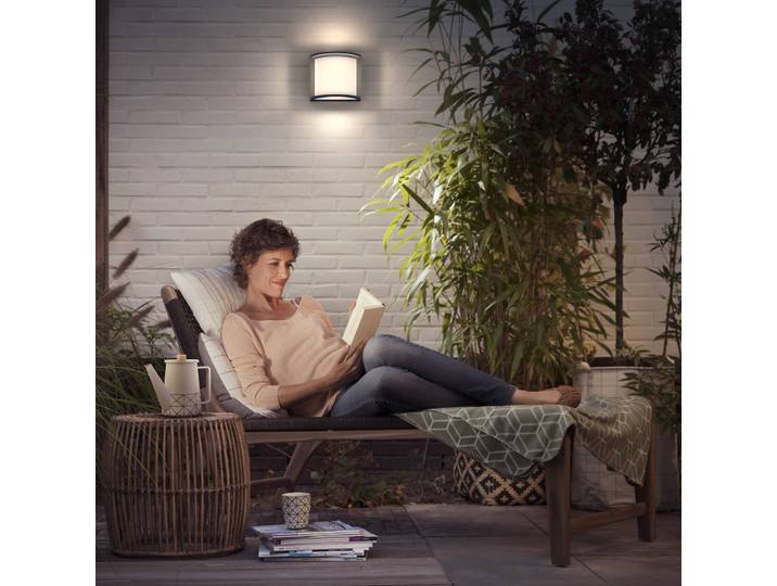 Philips Außenwandleuchte Samondra, schwarz, Aluminium