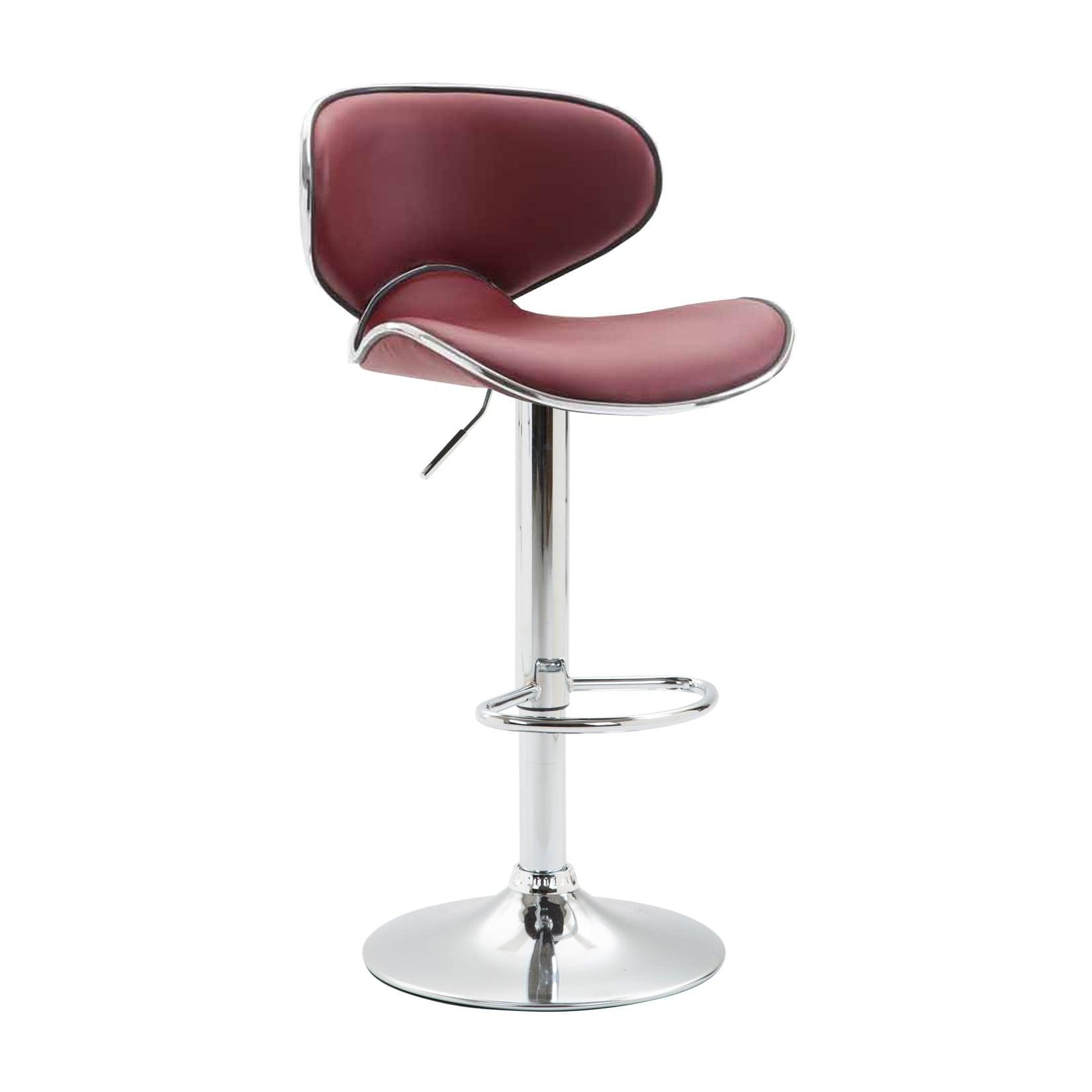 CLP Barhocker Las Vegas V2 chrom - Farbe: bordeauxrot, Gestellfarbe: chrom