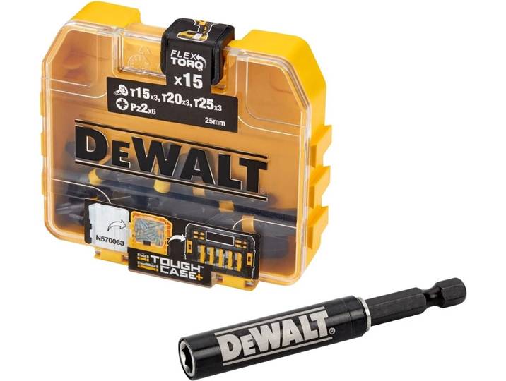 DeWALT DT70522T FLEXTORQ Schroefbitset 15-delig in TOUGHCASE