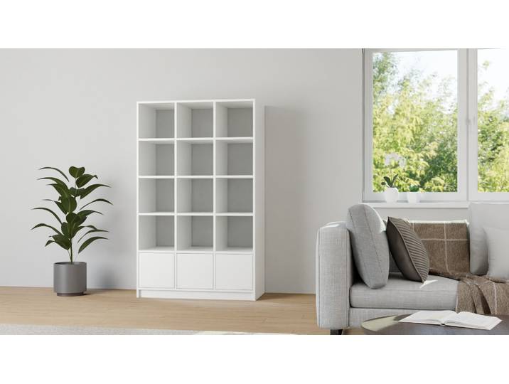 Weißes Regal aus MDF Dekor MDF Beschichtet MDF Weiß matt