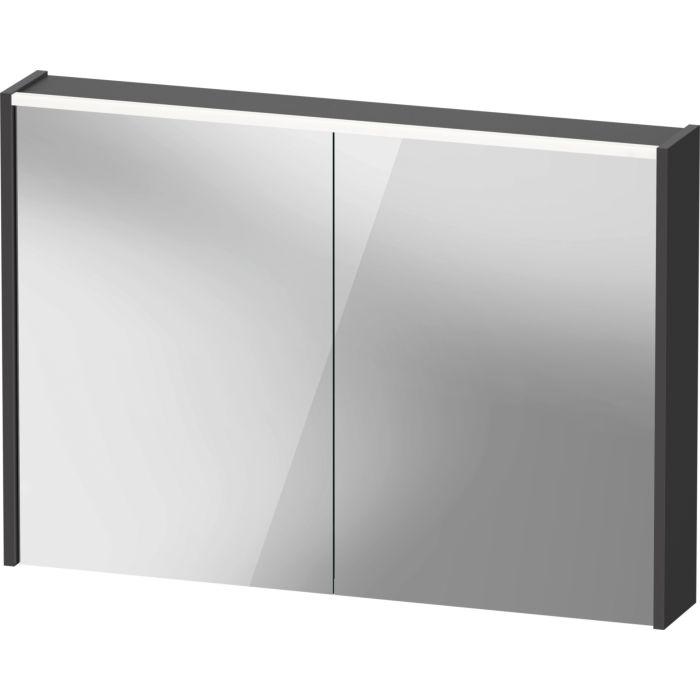 Duravit D-Code Spiegelschrank Verspiegelt DC7107049490000 1000x700x148, Graphit Matt, Steckdose, LED Beleuchtung
