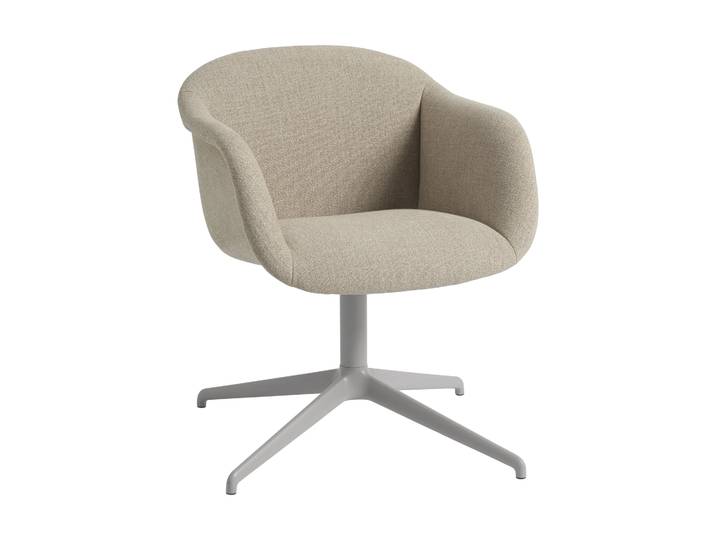 Muuto Fiber Soft Armchair mit Drehgestell Ecriture 240/Grey