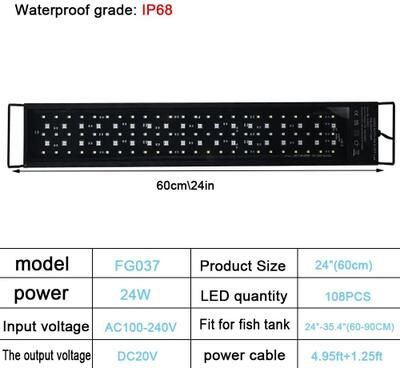 Uplift Essentials Full Spectrum Aquarium LED Light With Sunrise Sunset Cycle Waterproof Plant Growth Lamp us 23.6in