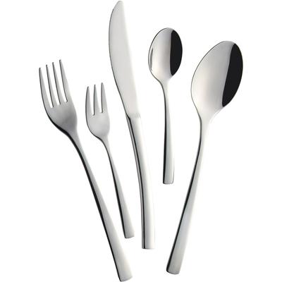 Besteck-Set MULEX "Vermont", silber (edelstahlfarben), 30 Stk., Chromnickelstahl 18/10, Essbesteck-Sets, chlichtes Design, stimmige Proportionen