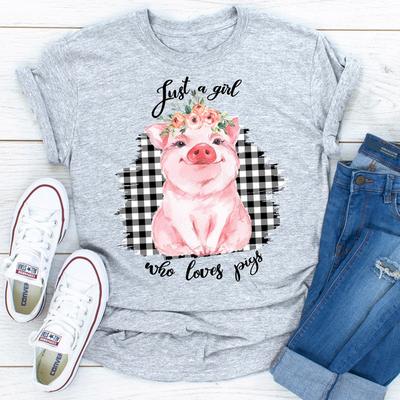 ForAllApparel Just A Girl Who Loves Pigs Sport Grey 2XL
