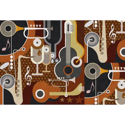 Fototapete LIVING WALLS "Walls by Patel Wall Of Sound 1", beige (bunt), B:4m L:2,7m, Vlies, Tapeten, Vlies, Wand, Schräge