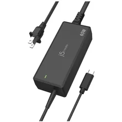 j5Create 65w Pd USB-C Power Adapter - Eu Nms Ns Char (65 W, 1 Port), USB Ladegerät, Schwarz