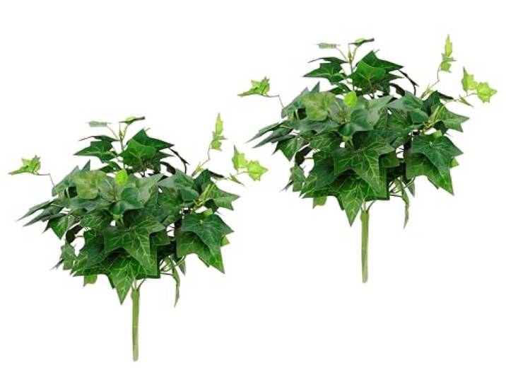 Flair Flower Künstlicher Efeubusch Kunstpflanze Efeu Deko Grünpflanze Zimmerpflanze Kletterpflanze Efeuranke Strauß Girlande Busch Blätter Gründeko Hochzeitsdeko Tischdeko Floristik Beiwerk Blumen