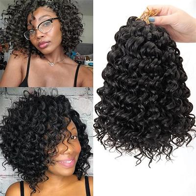 curl häkeln haare für schwarze frauen kurze strandlocke häkeln haare böhmische häkelzöpfe natürliche schwarze tiefe wellenflechten haarverlängerungen