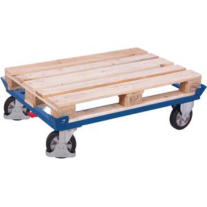 VARIOfit Paletten-Fahrgestell sw-870.501, 1210 x 1010 mm Vollgummi-Rollen, Tragkraft 1200 kg