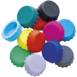 6x Cilio, Wein Zubehör, Kronkorken Salute 12-teilig Silikon ø 3 cm (Weinverschluss)