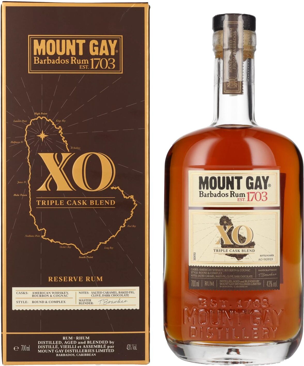 Mount Gay Rum Mount Gay 1703 XO Triple Cask Blend 43% Vol. 0,7l in Geschenkbox