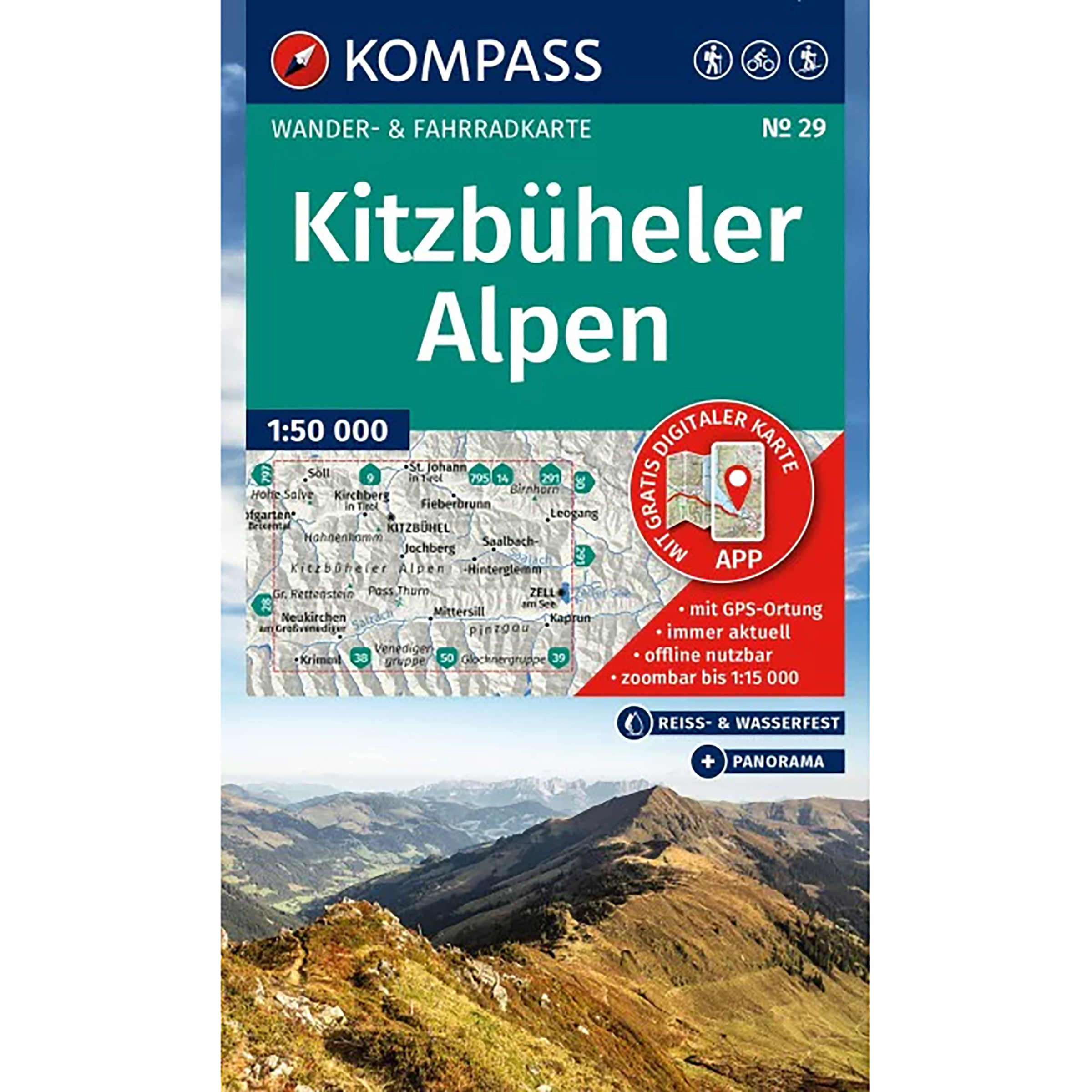 Kompass Verlag WK 29 Kitzbühler Alpen Topografische Karten 2. Aufl. 2025