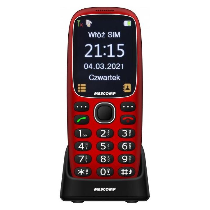 MesMed Seniorenhandy Mescomp MT-166 Edgar Elegant SOS 4G Rot (MT-166 Czerwony)