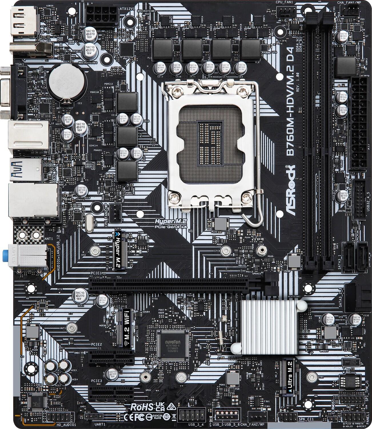 ASRock B760M-HDV/M.2 D4 90-MXBL40-A0UAYZ