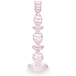 PIP Studio, Kerzenständer, Swirl Pink Glas Kerzenständer 28cm