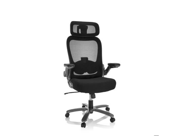 Siège pivotant XXL - hjh OFFICE - INSTRUCTOR T I PRO - Noir - Tissu / Tissu maille