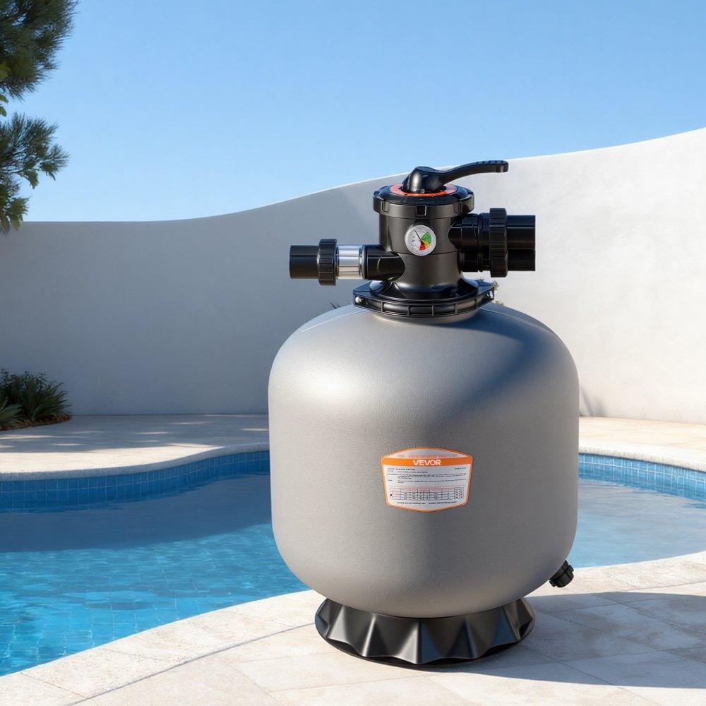 Sandfilter für Schwimmbäder - 20-Zoll-Filtertank - Kapazität: 189,3 Liter pro Minute - Material: Polyethylen