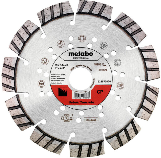 Meule de tronçonnage diamantée 150x22,23mm, « CP », Béton « professional » (628572000) ; Metabo (628572000)