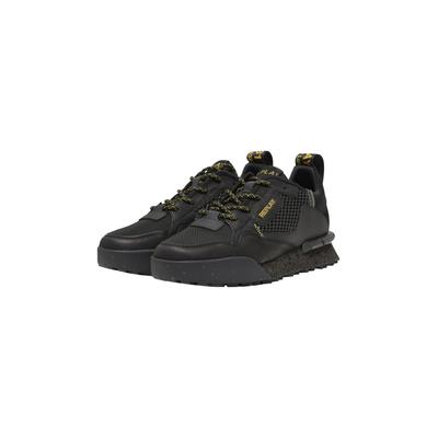 Sneaker REPLAY "Replay FIELD", Herren, Gr. 45, schwarz (schwarz gelb), Leder, Schuhe Sneaker